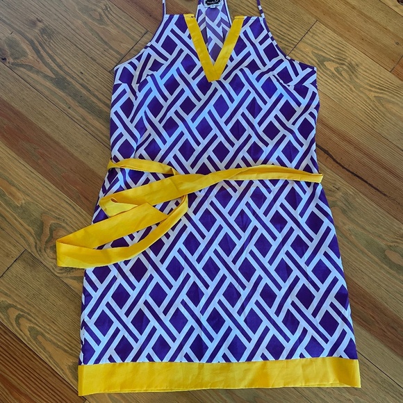 Mud Pie Dresses & Skirts - Mud Pie Purple and Gold Game Day Dress